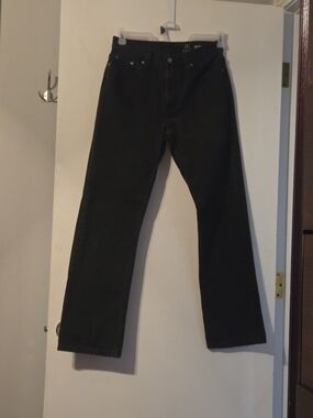 George Men's Straight-Leg Black Jeans